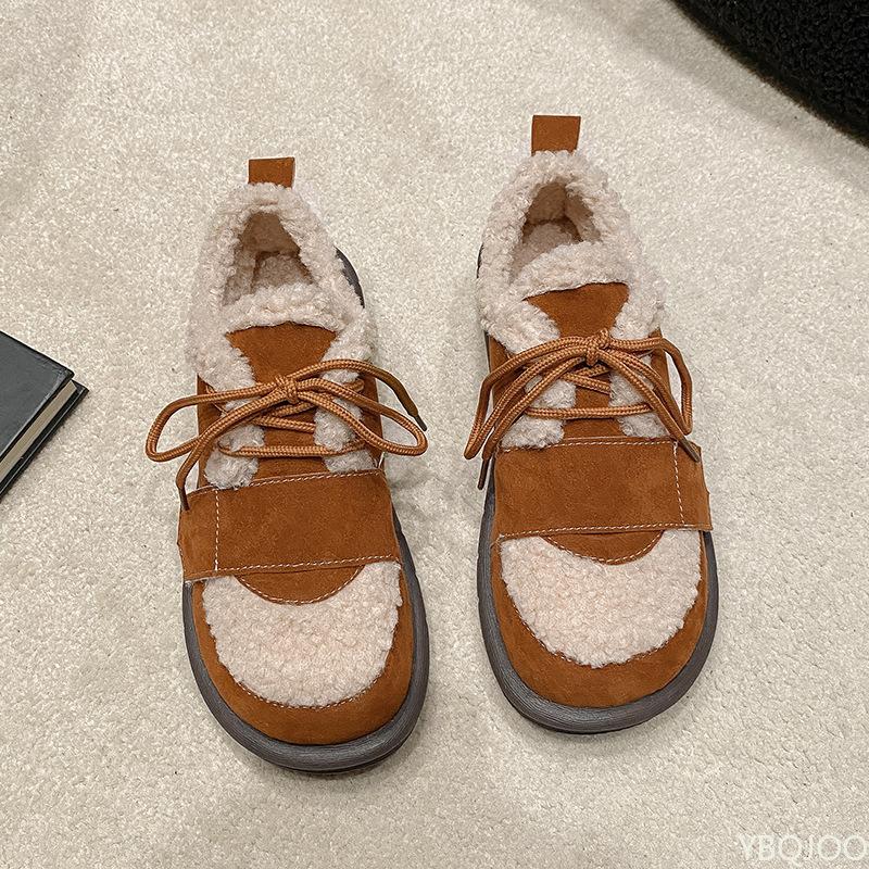 Autumn Winter New Women's Casual Cotton Shoes Retro  Lace Up Cold Resistant Warm Simple Comfortable Women's Shoes