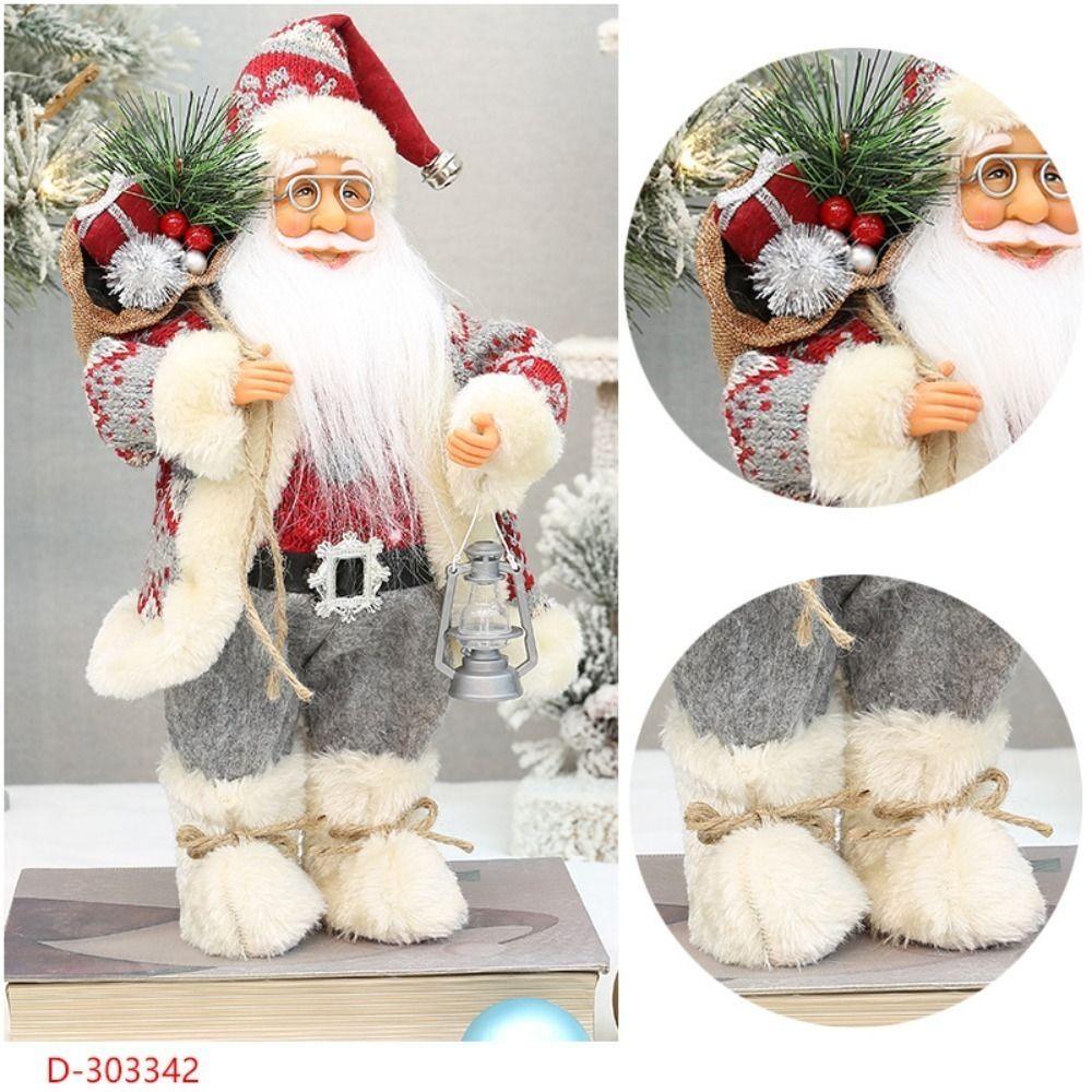 12 Inches Creative Santa Claus Decorations Standing Santa Claus Santa Claus Doll Party Supplies