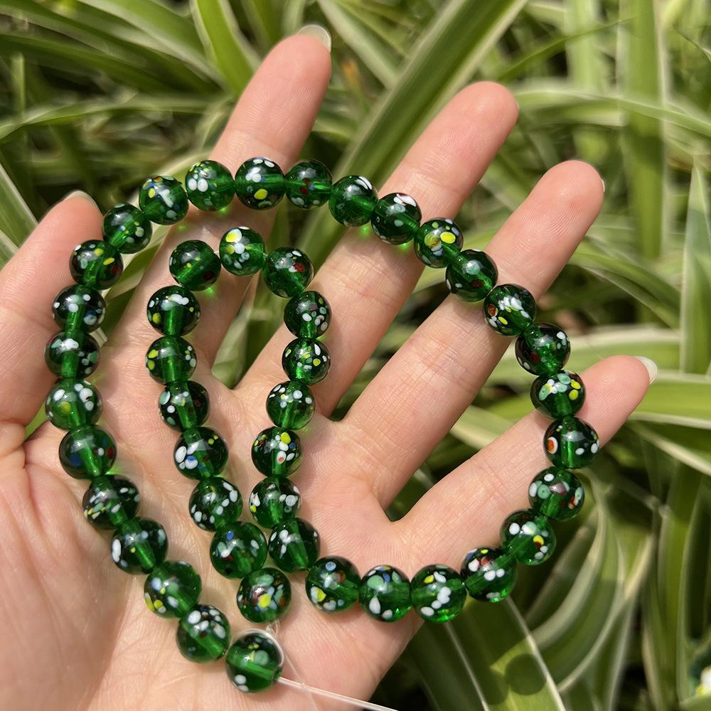 Colorful Thousand Flower Speckled Glass Beads for Handmade DIY Crafts
