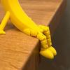 3D Printed Banana Figurine with Articulated Legs Movable Joints Banana Fidget Toy Cartoon Fruit Desktop Decoration Ornament