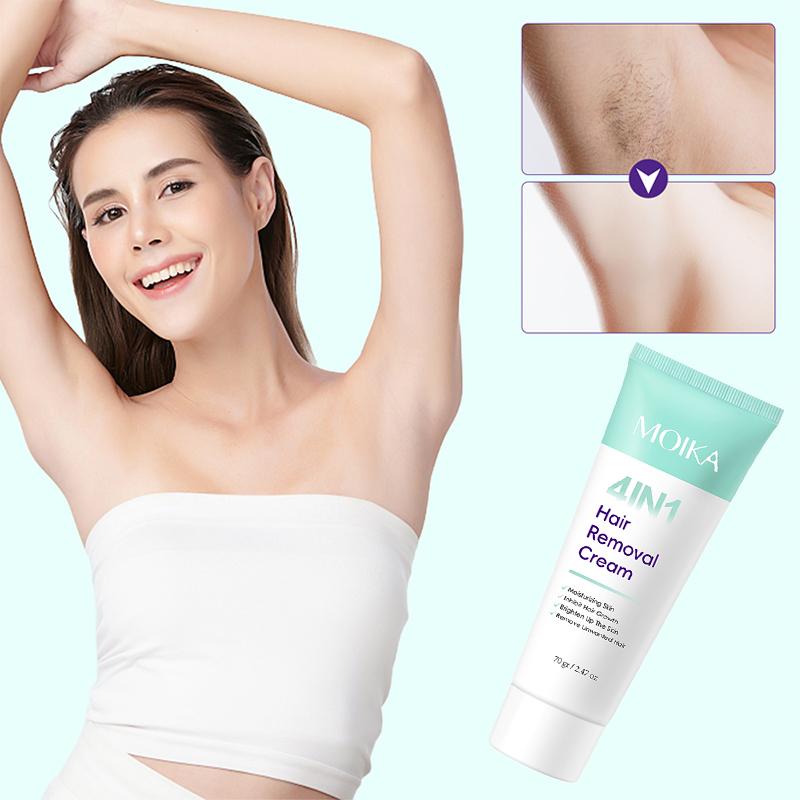 

Moika 4-In-1 Hair Removal Cream Intimate Areas Epilator Cream Painless Hair Remover Growth Inhibitor Woman Body Care 70g
