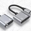 Travel 2 in 1 Type C to 3.5mm Charging Converter Adapter Cable Wire HiFi Sound Transmission For Digital Gadget