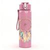 1PC Boho Dreamcatcher Art 750ml Color Plastic Sports Water Bottle Leakproof Flip Straw Lid Suitable for Sports Office Home Use