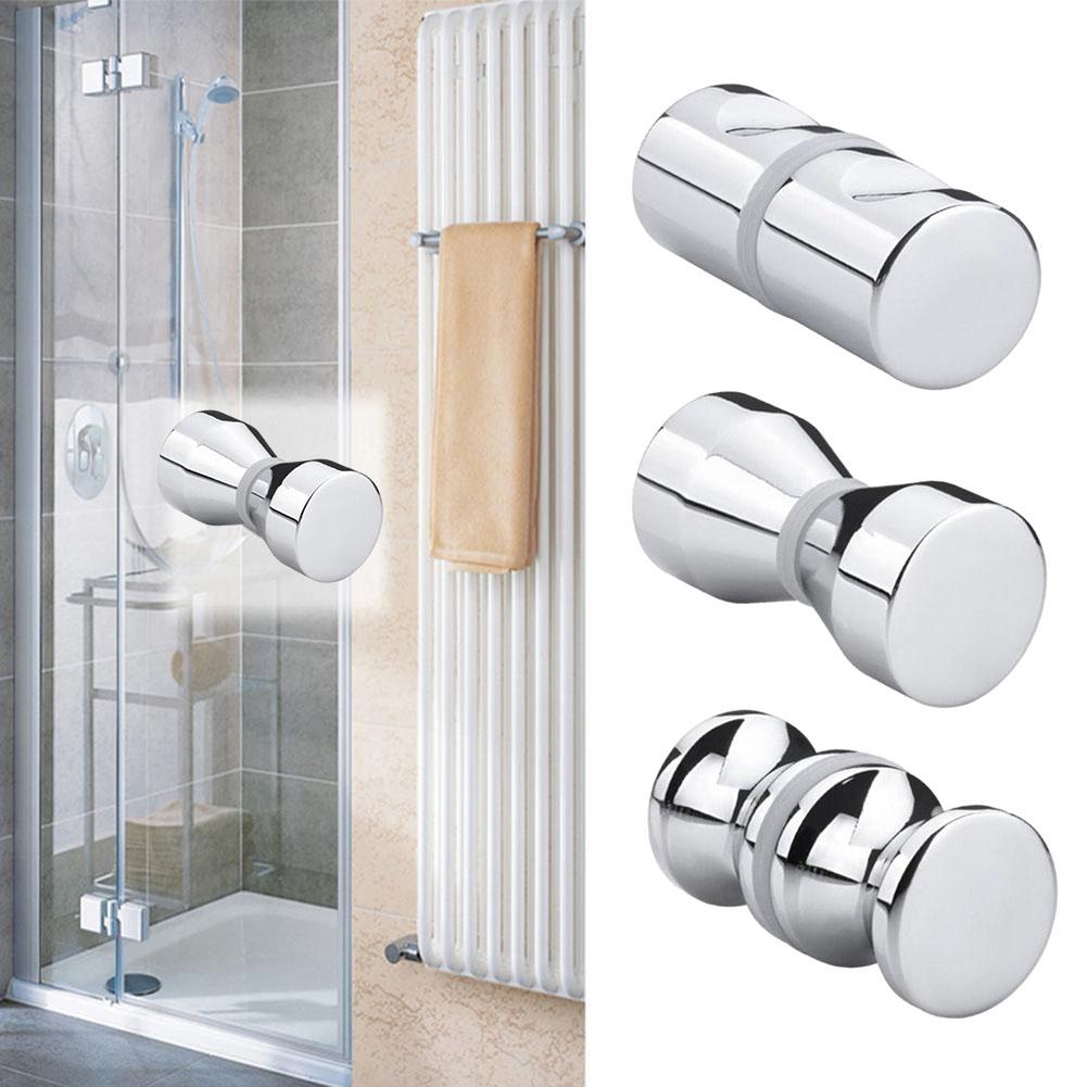 Zinc Alloy Bathroom Shower Door Handle Knob Single Groove Chrome Plated 30mm