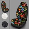 Bulopur Black Boho Floral Car Seat Covers Front Seats Only for Women Men Seat Covers w/Organizer Pocket for Cars SUV Truck Sedan