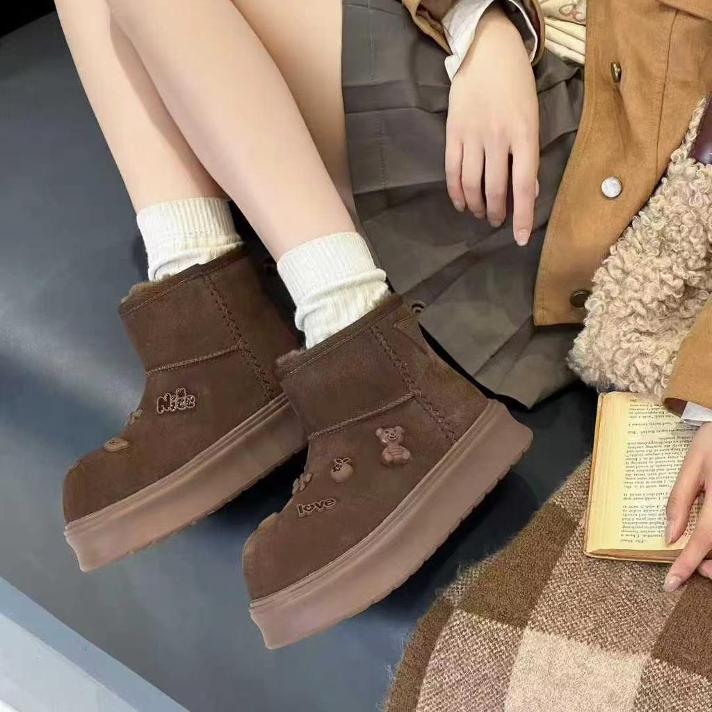Winter New Velvet Warm Snow Boots Women's Cute Thick-soled Flat-bottomed Non-slip Velvet Short Boots Women's Boots