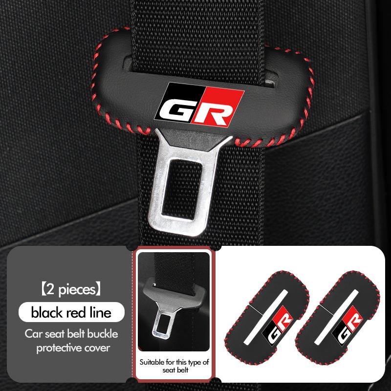 MZD1  For Toyota Car Seat Belt Buckle Plug Leather Car Seat Belt Clip Protective Covers Crown GR Corolla YARIS Auris C-HR Hilux Vios