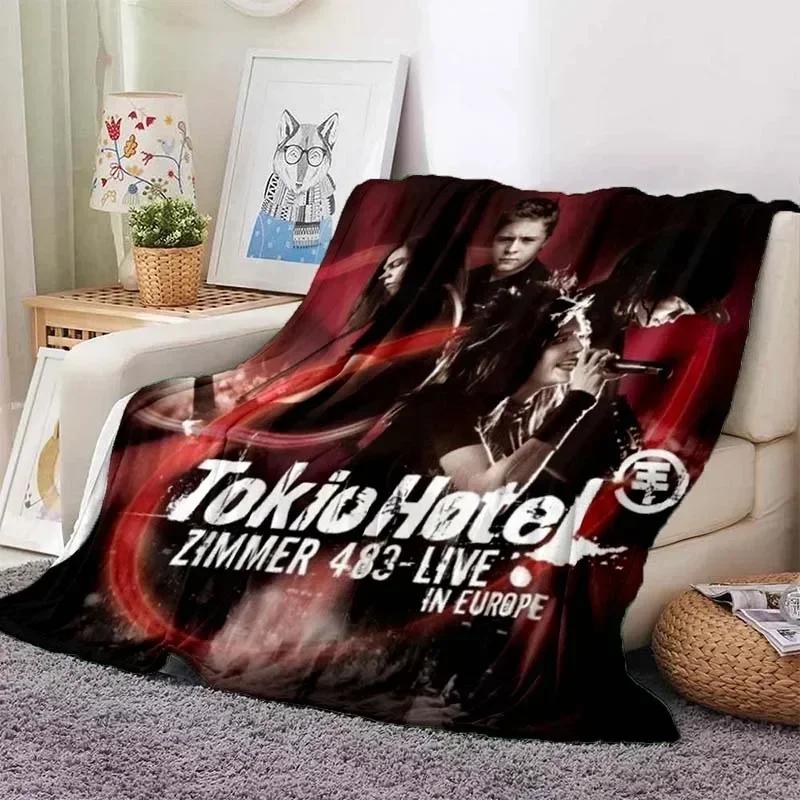 Tokio Hotel Band Retro Printed Blanket Warm Blanket Flannel Soft and Comfortable Blanket Home Travel Bedding Birthday Gift