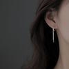 LByzHan 925 Silver Box Chain Tassel Hoop Earrings For Women Minimalist Wedding Jewelry Gift