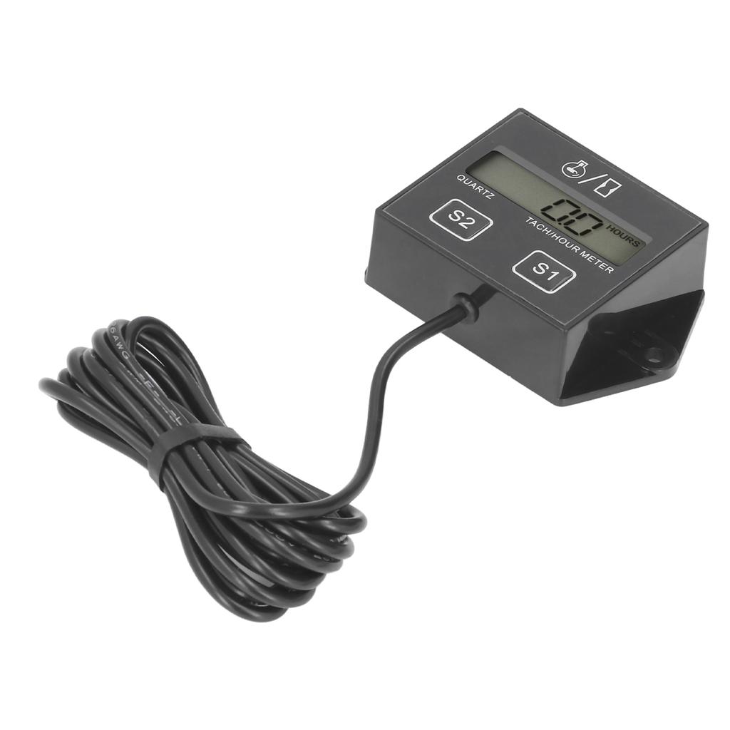 Motorcycle Tachometer Timer LCD Display 2 4‑Stroke Gasoline Engine Hour Meter Universal for Pickup Trucks