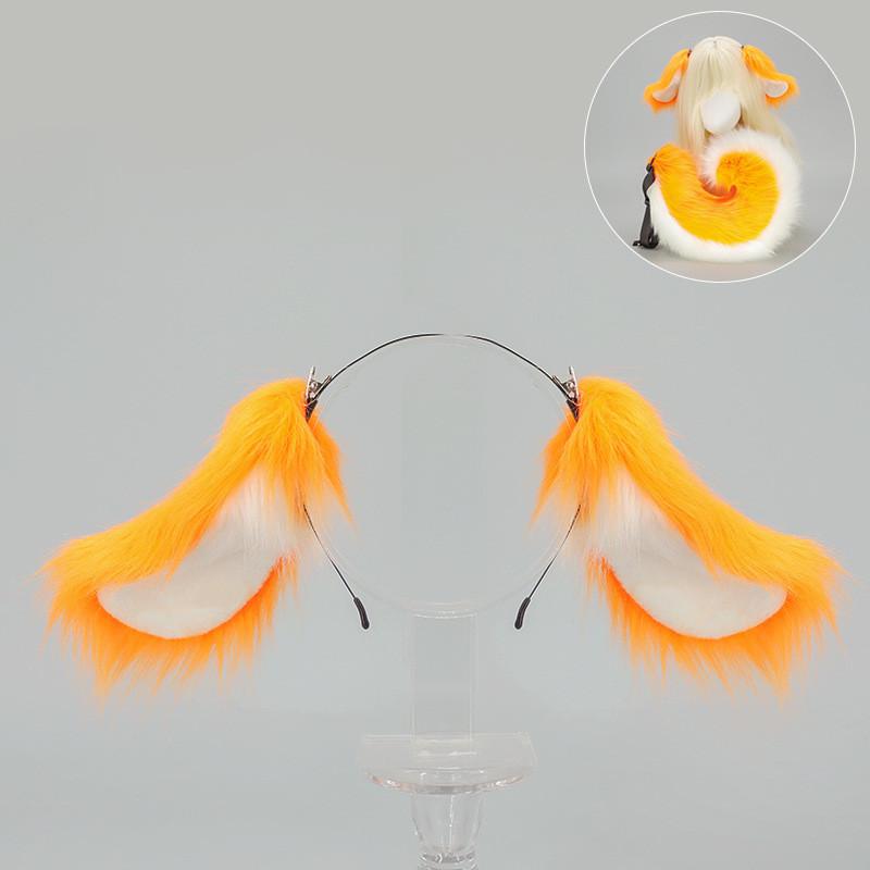 Set Cosplay con Orecchie e Coda da Cane Anime Giapponese con Accessori Peluche per Feste di Halloween