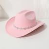 Western Cowboy Top Hat Ladies Festival Party Jazz Hat Men's and Women's Casual Top Hat Felt Hat
