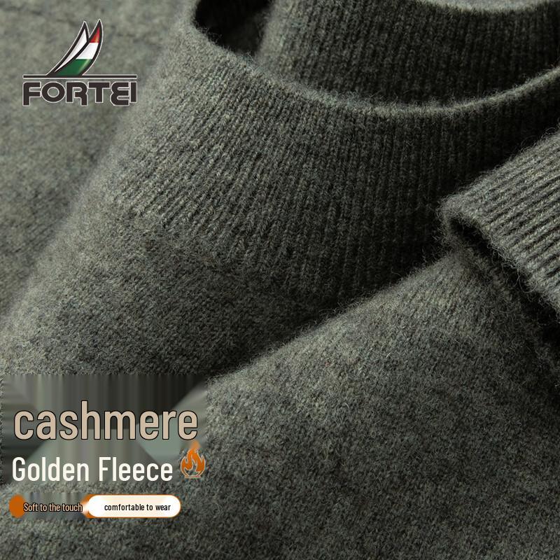 

Futing Men s Round Neck Cashmere & Merino Wool Sweater M (48)