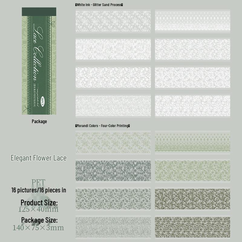 Tomato Sauce Girl Lace Collection: DIY Journal Collage PET Stickers (6 Types)