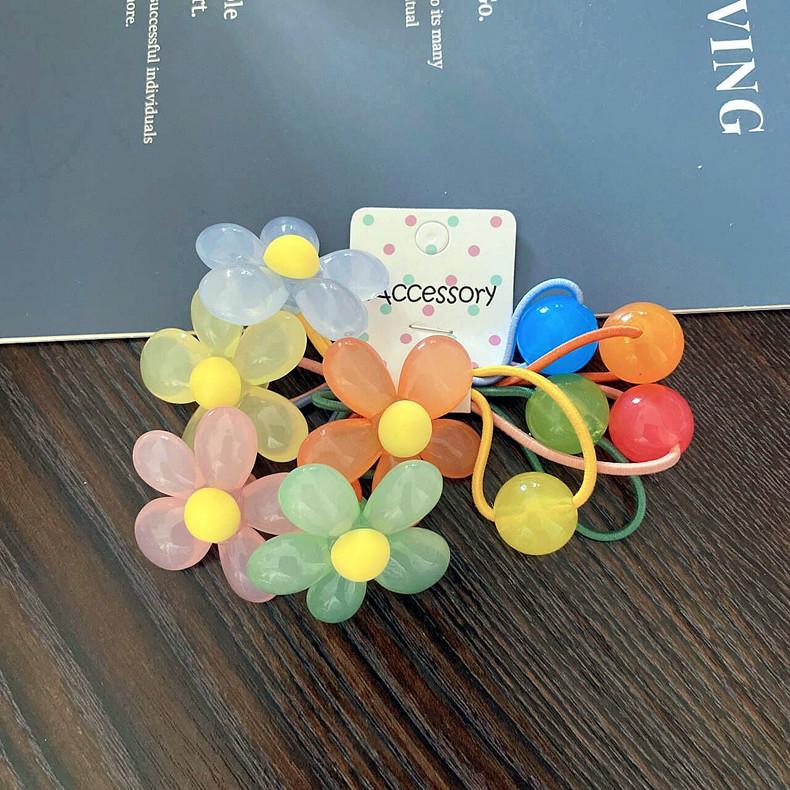 5PCS Flowers Stars Princess Color Headwear Kids Elastic Hair Bands Children Hair Ties Ropes Girls Accessories Baby Headdress