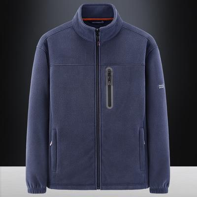 Autumn and Winter Outdoor Mountaineering Sports Casual Fleece Middle-aged Men's Stand-up Collar Loose Top Warm Jacket Large Size