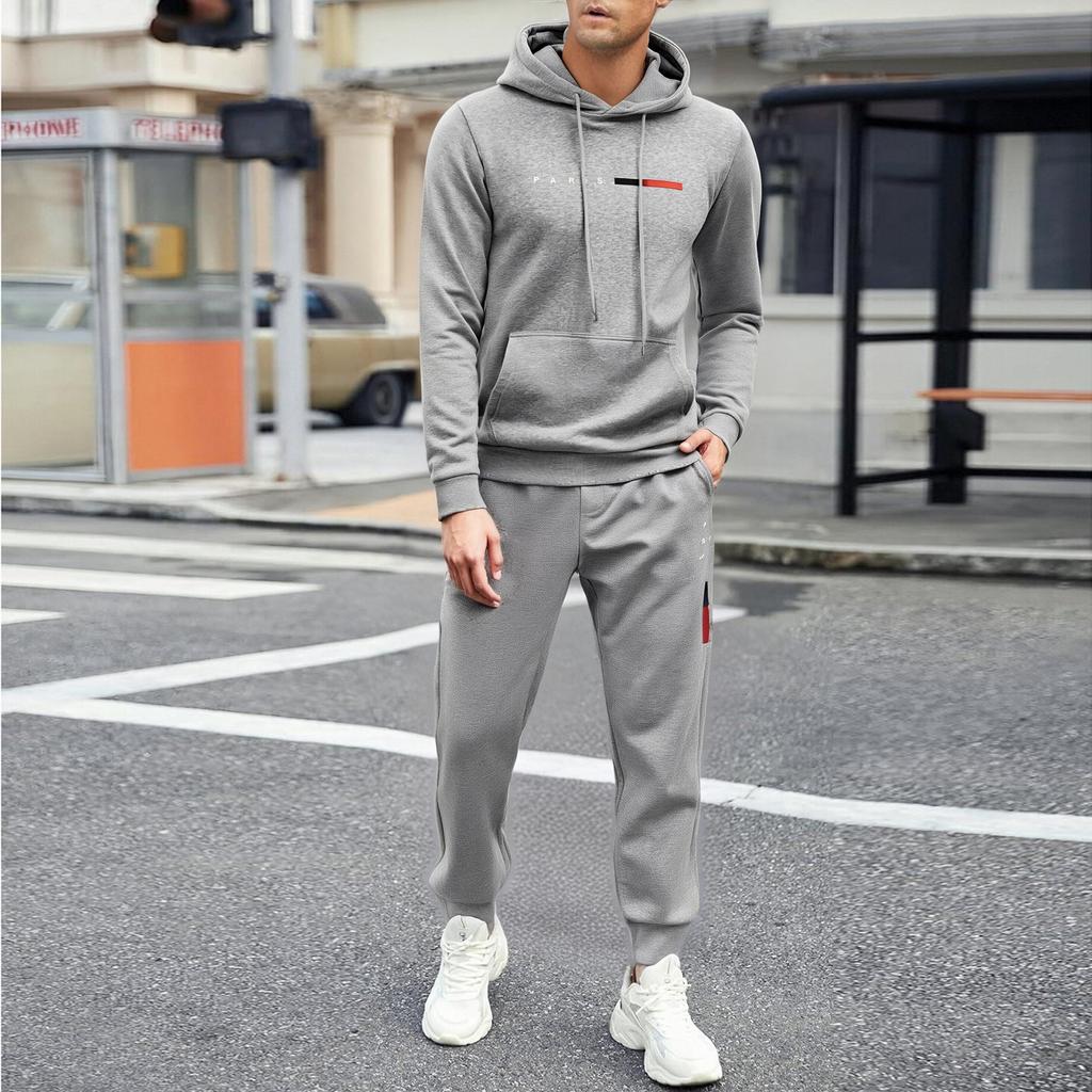 Men's Sweatshirt Suit Men's Solid Color Casual Sports Suit Sweatshirt Suit