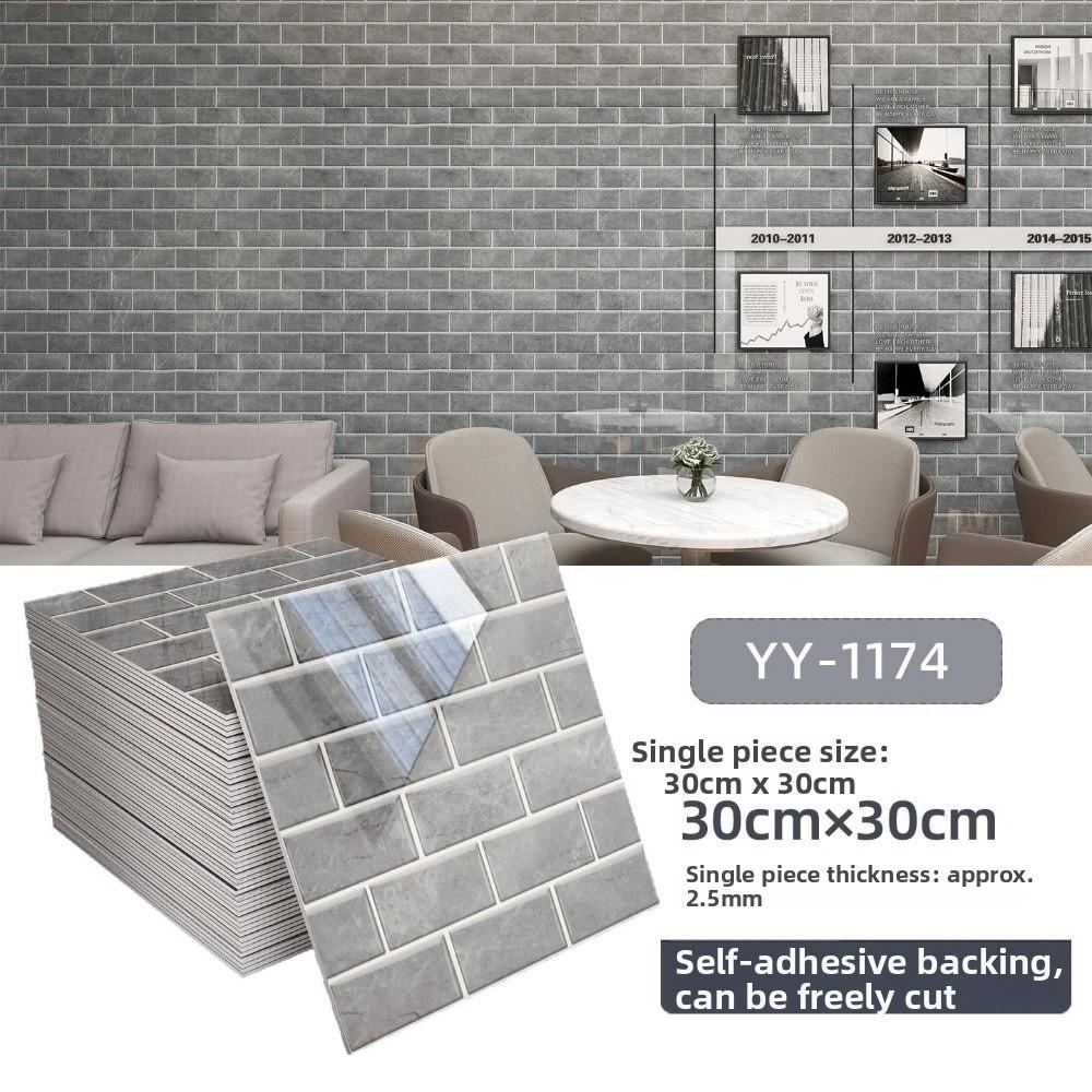 10PCS/Set 30x30CM Self Adhesive Wall Stickers Waterproof Peel And Stick Tile Backsplash