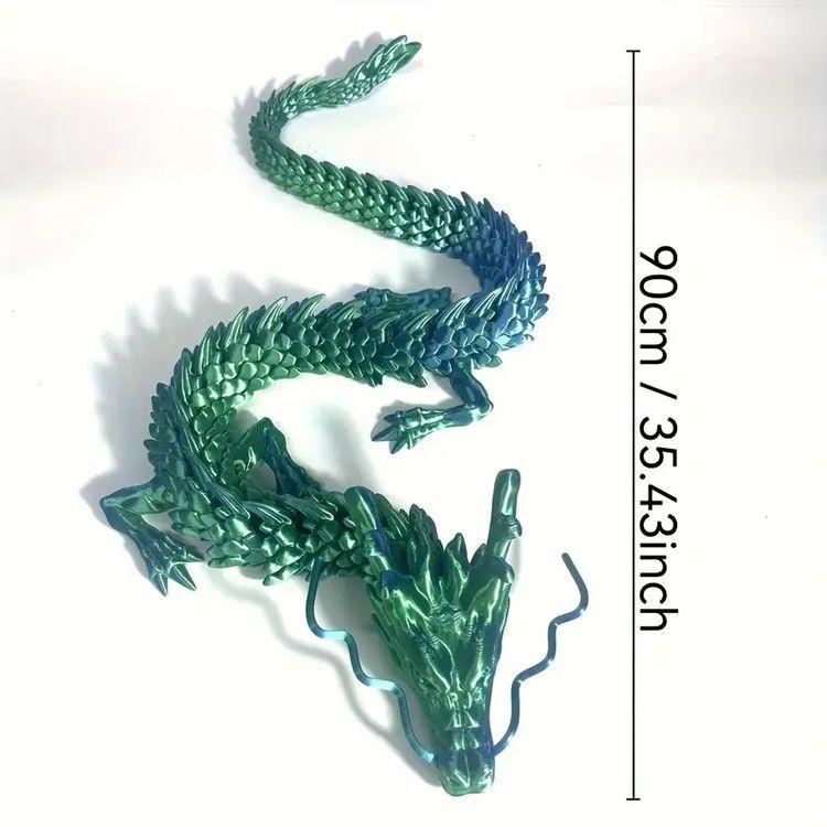 New 90Cm 3D Printed Dragon Full Body Joints That Can Move Home Furnishing And Decoration Figurines Desktop Ornament Children Toy