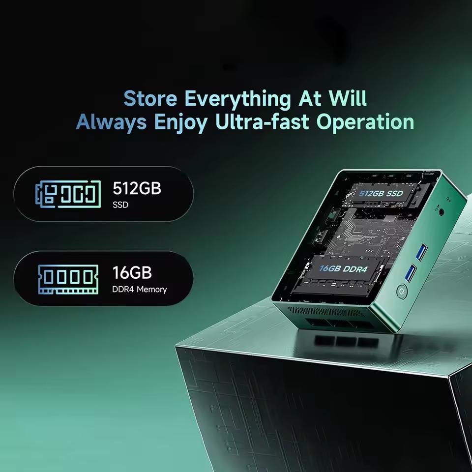 BMAX B6Turbo Windows 11 PC  Intel Core I5 8257U 16GB 512GB SSD HDMI USB Wi-Fi Intel UHD Graphics Mini PC Bluetooth HDMI