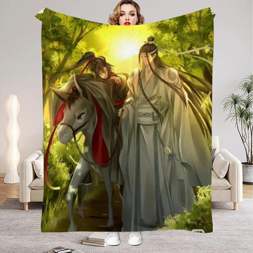 Modaozushi W&L Printed Flannel Blanket for Home Living Room Bedroom Decor New Year Christmas Gift for Kids