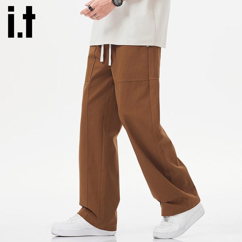 Izzue IT Men's High Street Drawstring Straight-Leg Casual Pants