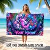 Fantasy Magic Theme Quick Dry Beach Towel Custom Name Text Print Large Sand Resistant Towel Beach Vacation