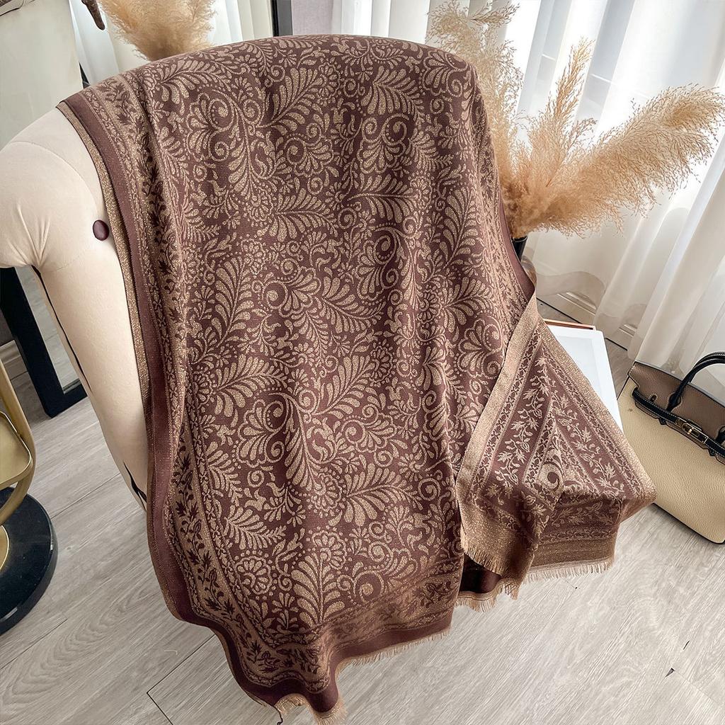 Double-Sided Commuting Warm Fashion Elegant Simple Atmosphere Imitation Cashmere Scarf Shawl Cape Female Big Name Style
