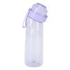 Fragrance Water Bottle 650ml Pop Up Cover Transparent Portable Outdoor Sports Scent Water Cup with Straw Purple