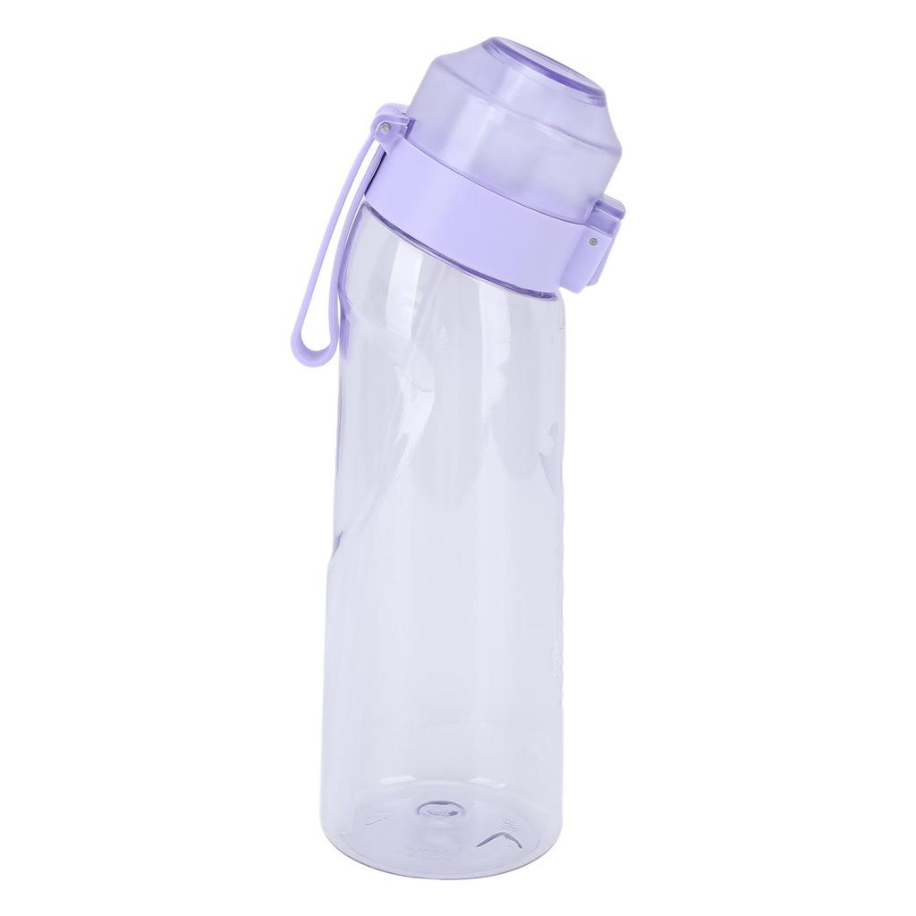 Fragrance Water Bottle 650ml Pop Up Cover Transparent Portable Outdoor Sports Scent Water Cup with Straw Purple