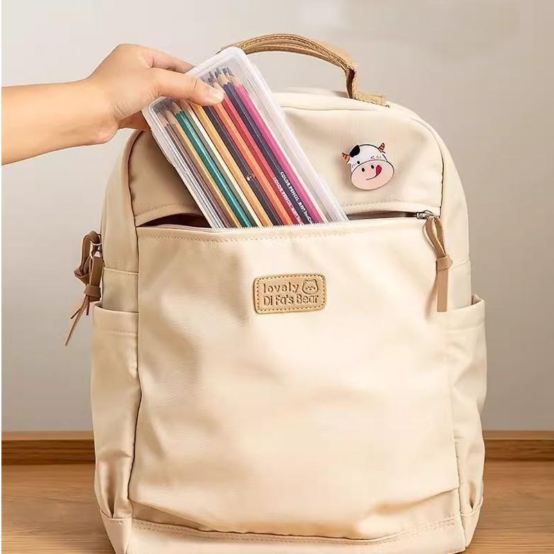 1-10 PCS Pencil Case Large-capacity Transparent Storage Box Colored Lead Children's Drawing Crayon Desktop Storage Box