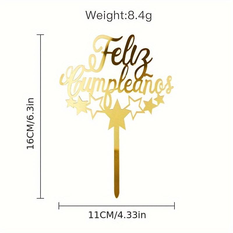 1pc  Spanish Acrylic Birthday Cake Insertion Birthday Party Cake Decoration