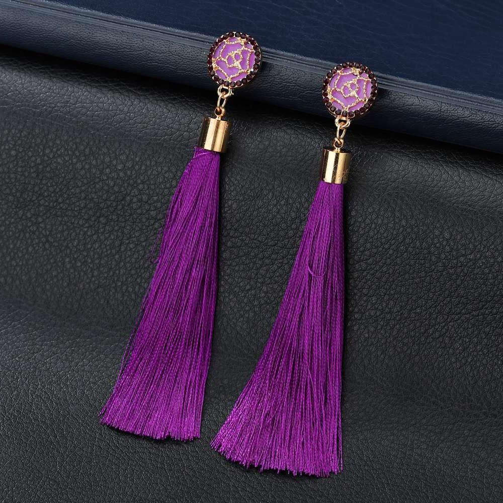 Beautiful Earrings, Exaggerated Long Temperament Rose Flower Fringed Earrings For Fashion Trendy Women