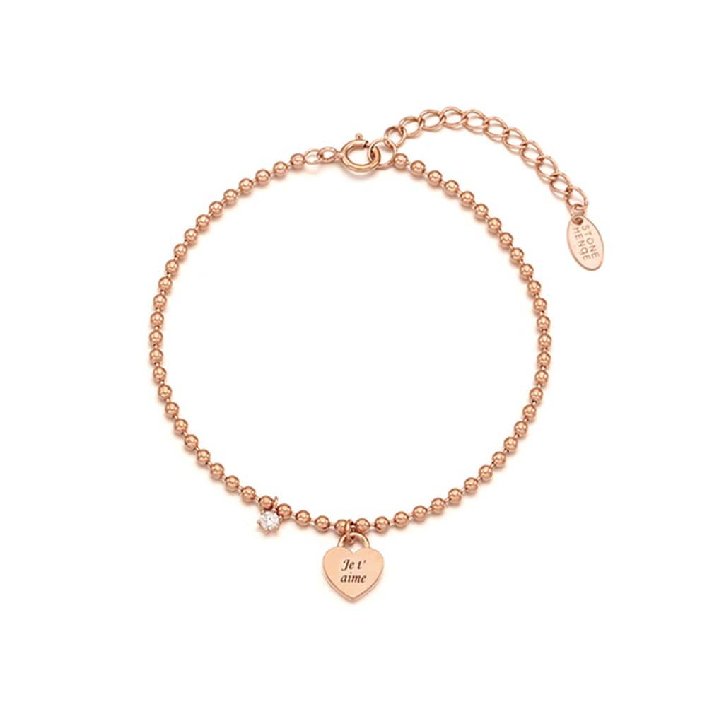 [Stonehenge] Silver Heart Bracelet Sc1774