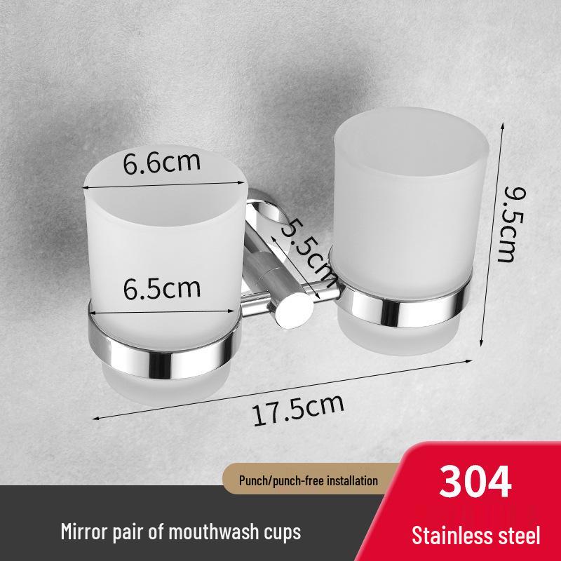 Edelstahl Badezimmer Handtuchhalter Set mit Spiegelablage & Nagelfreier Installation