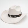 Suede Western Cowboy Hat Vintage Metal Jazz Hat Men's and Women's Ethnic Style Autumn and Winter Big-brimmed Top Hat