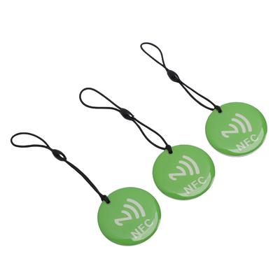 10 ADET NFC Anahtarlık Yeşil Renk N 213 Çipli 35CM Taşınabilir Programlanabilir NFC Anahtarlık
