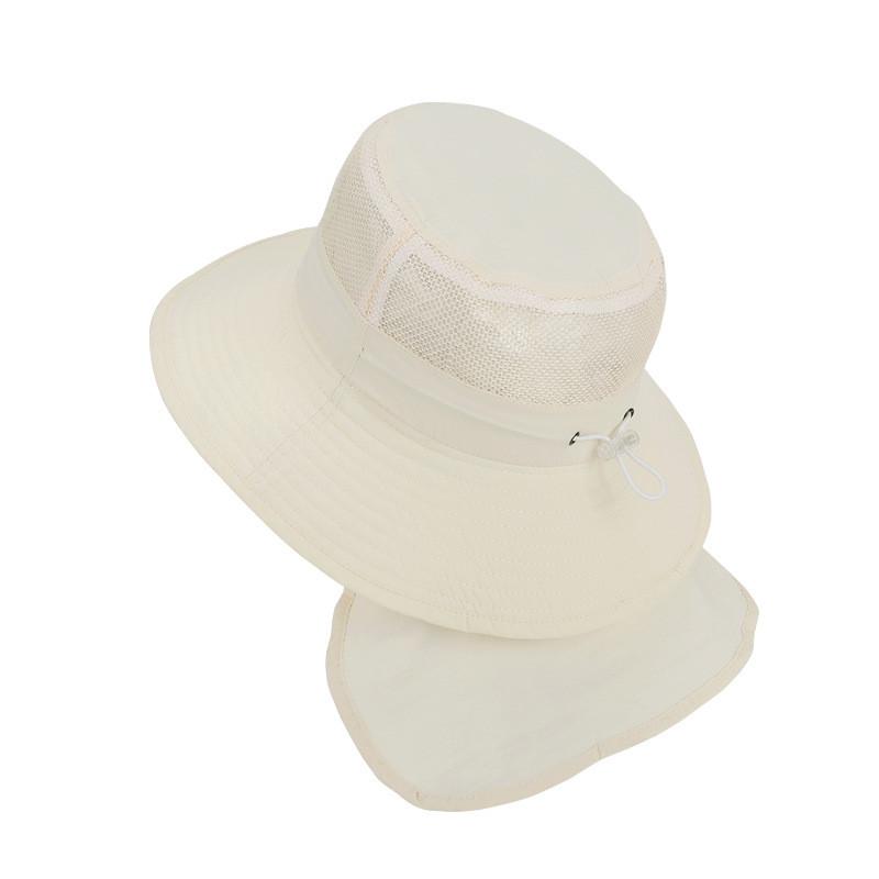 

Childrens Sun Hat With Large Brim And Neck Guard In Cute Cartoon Style For Summer Play Beige
