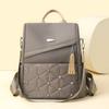 Embroidered Rhomboid Backpack Large Capacity Women's Commuter Bag Multifunctional Shoulder Bag