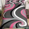 Gray Black Red Swirl Duvet Cover Set King Trippy Stripe Geometric Bedding Set Microfiber Farmhouse Abstract Geometry Quilt Cover