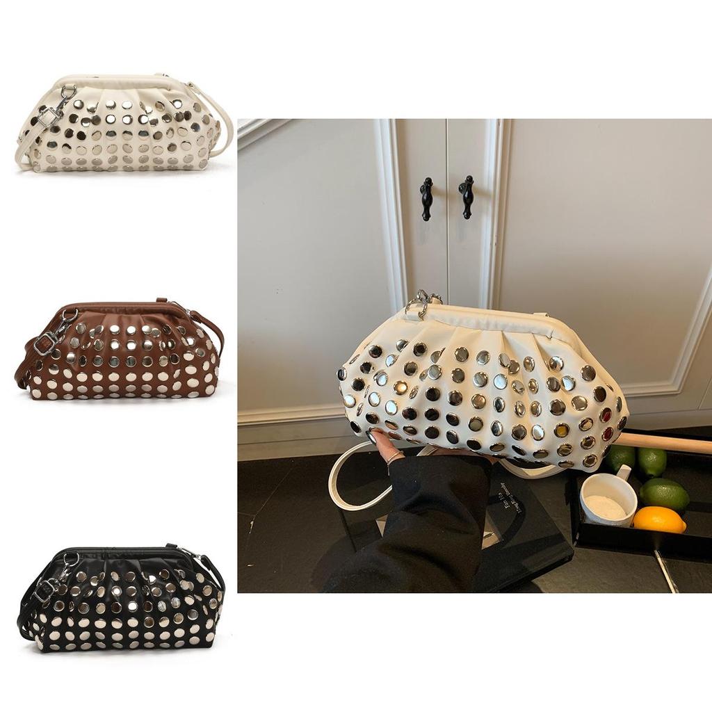 Punk Style Rivet Decoration Women Casual Shoulder Crossbody Bag For Casual Outings