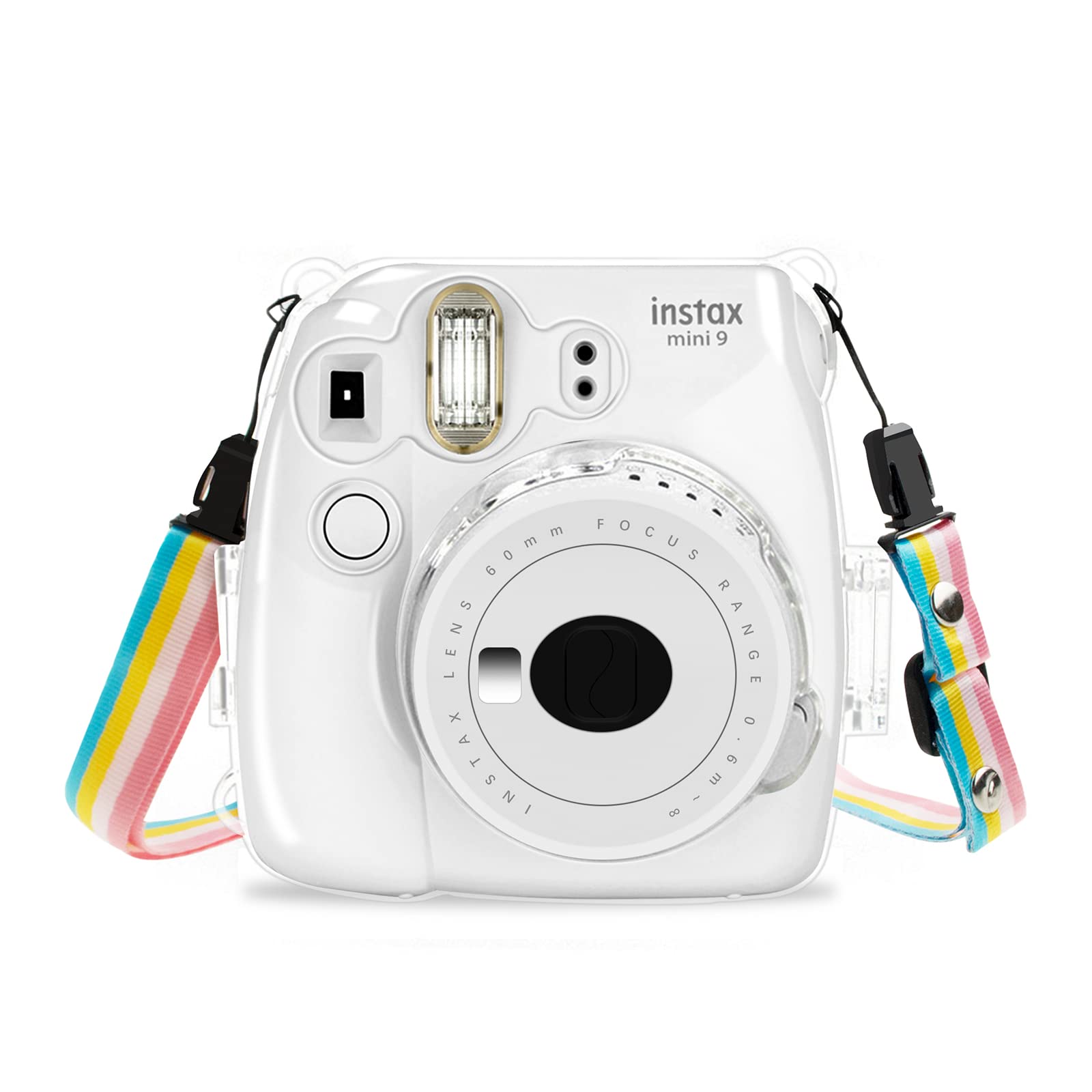 

kinokoo Fujifilm Instax Mini Instax Mini Camera Hard PVC Cover with Shoulder Strap 8/Mini8+/Mini9 Case, 9/Mini8/Mini8+ Case, (Clear)