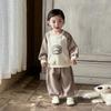 Completo sportivo a maniche lunghe e pantaloni casual in stile coreano per bambini piccoli (Primavera 2026)