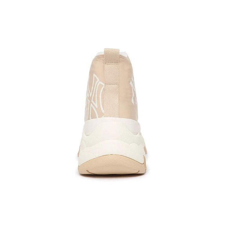 MLB Chunky High Trendy Retro Versatile Non-Slip Durable High-Top Canvas Shoes Unisex Sneakers Beige 3ASHU4216-50BGS