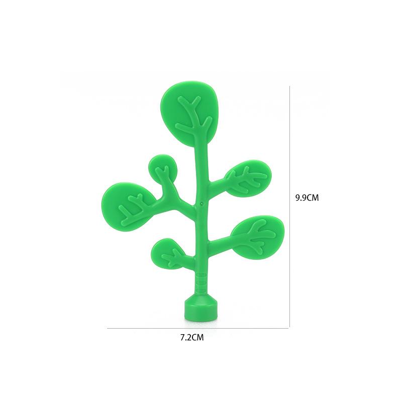 4pcs Big Building Block Forest Plant Series Flower Grass Tree Outdoor Adornment Street Accessories Compatible Scenes Toy For Kid