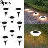 LED Solar Outdoor Lights Waterproof Atmosphere Ground Light Garden Decoration Fence Stake Lawn Lamp Porch Walkway Decor 1~ 8Pcs