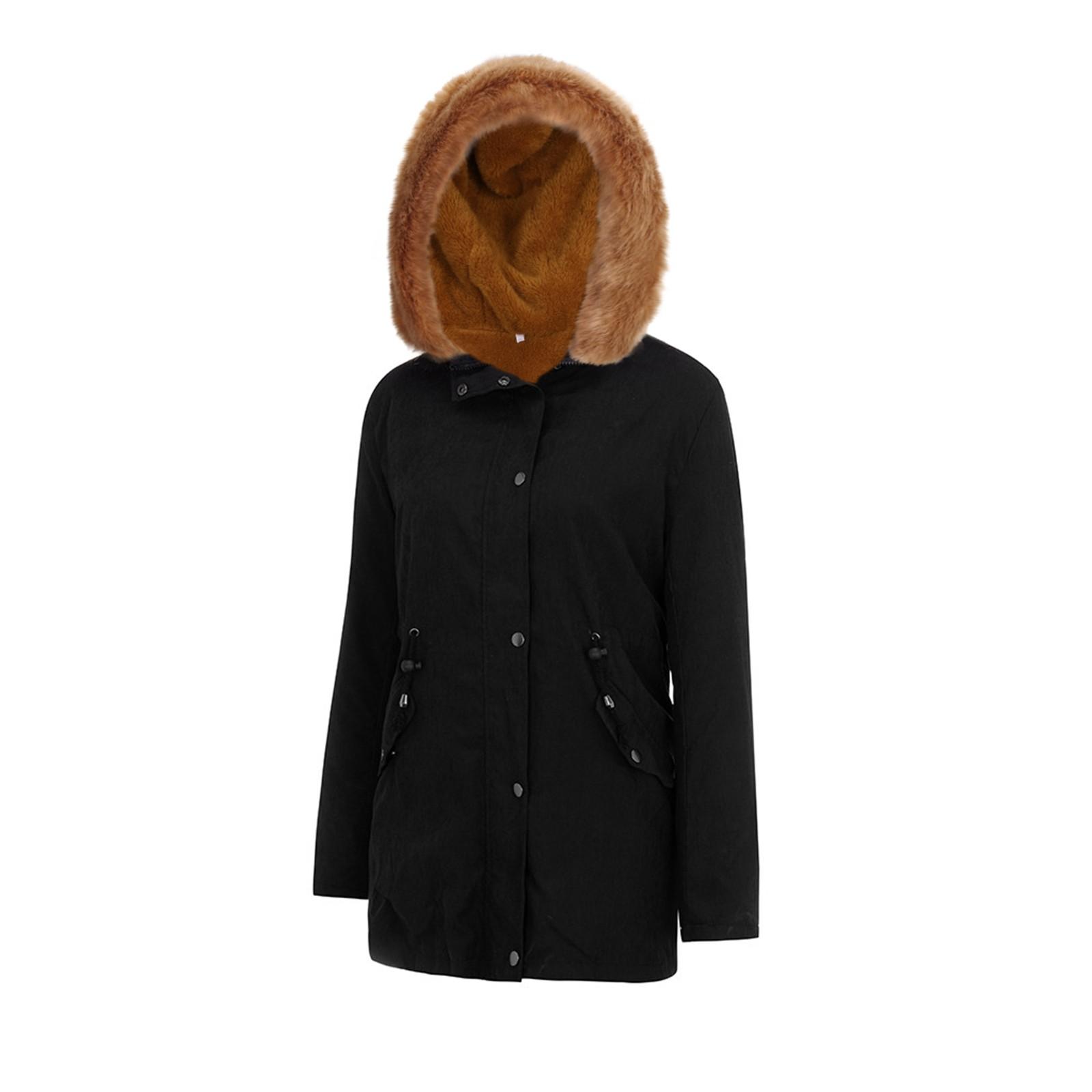 Женское пальто Женская зимняя теплая толстая длинная куртка с капюшоном Пальто — фото 4