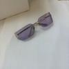Fashion Curve Shape Rimless Sunglasses Women UV Protection Stylish Sun Glasses for Outdoor Travelling Men
