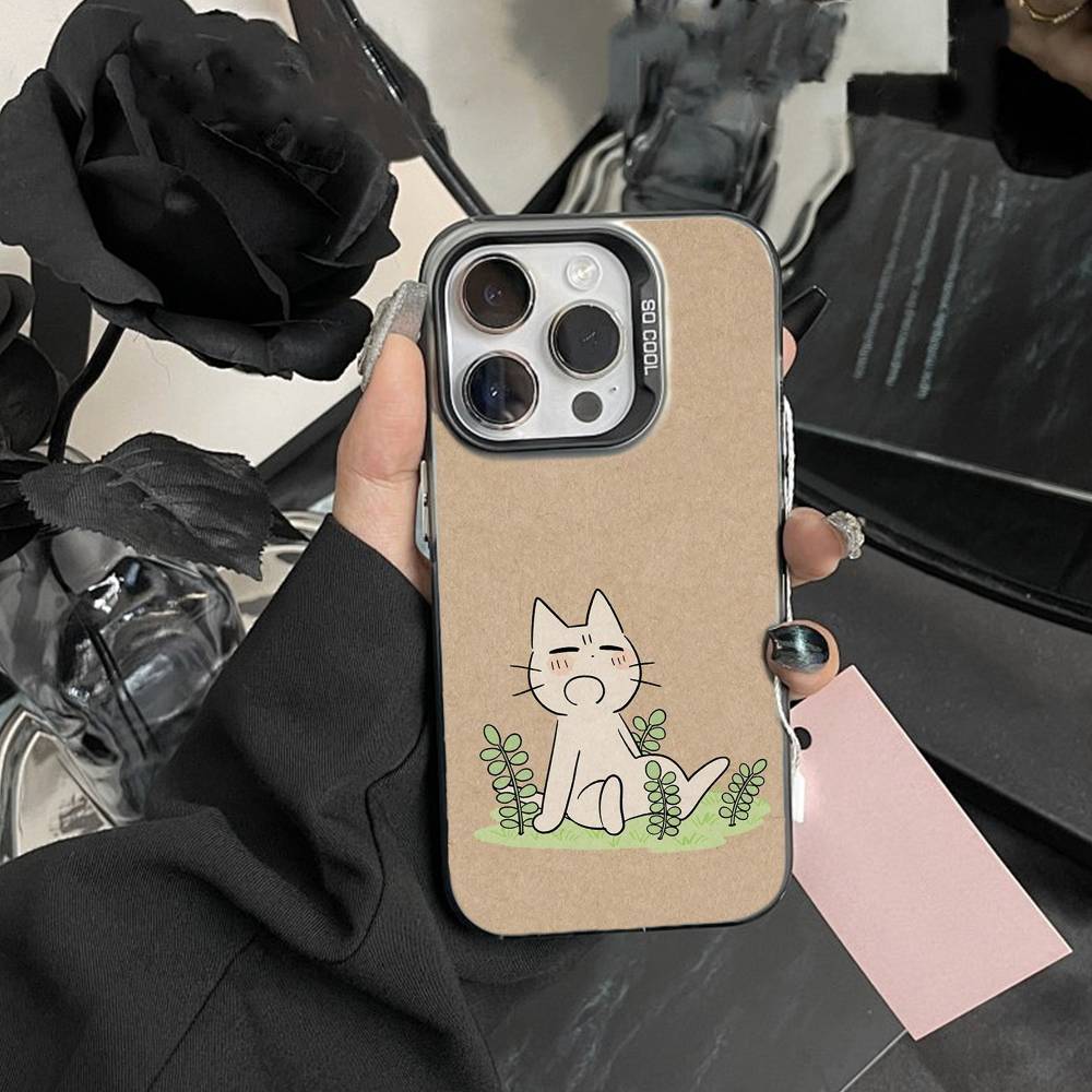 Funny Cat Band Animal Phone Case For iPhone 17,16,15,14,13,12,Pro MAX Black Matte Shockproof Cover