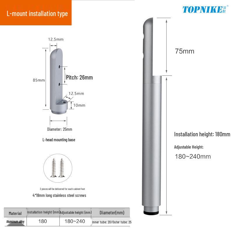 Adjustable Metal Support Legs for Furniture: Perfect for Beds, Tables, Cabinets, Bathrooms, and L-Shaped Sofas.